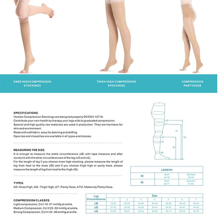 23-32mmHg Graduated Compression Stockings Medical Support Socks for  Varicose Veins, Edema - Huibo Medical